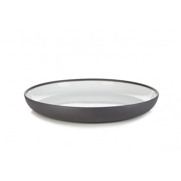 Solid black and white coup bowl for pasta, ceramic by REVOL