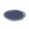 Assiette plate en porcelaine - 26 cm - Bleu