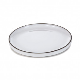 Assiette plate en porcelaine - 21cm - Blanc