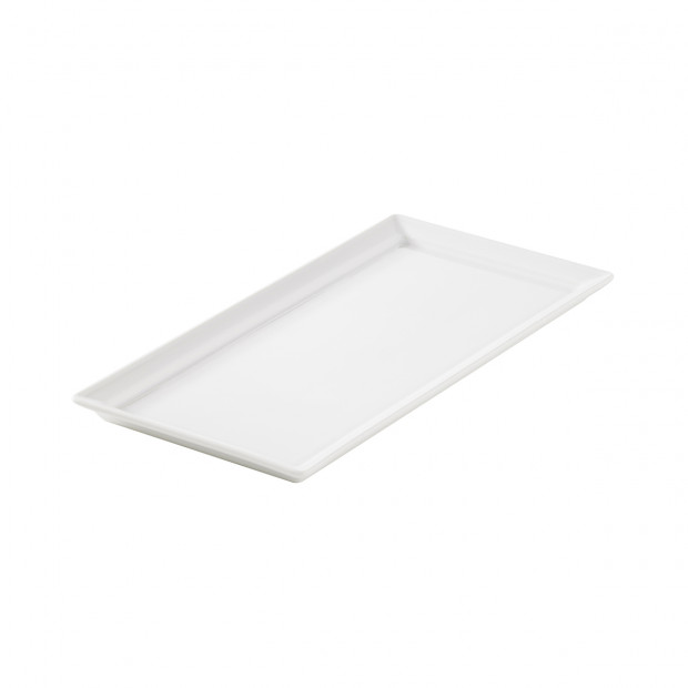 Plat rectangulaire en porcelaine - 26.3 cm - Blanc