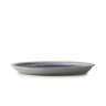 Assiette plate en porcelaine - 21 cm - Bleu