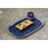 Assiette plate en porcelaine - 33 cm - Bleu