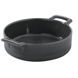 Plat profond en porcelaine - 18,5cm - Noir