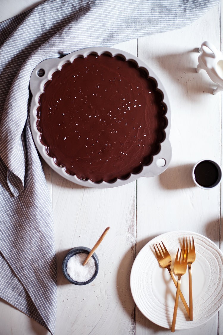 Chocolate + Sea Salt Tart by Modest Marce