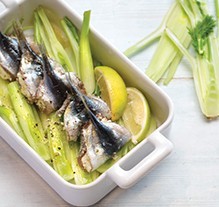 Fresh sardines with Brocciu and confit lemons