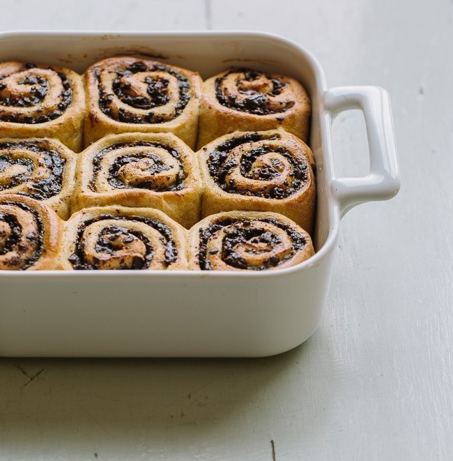 Chocolate Fig Swirl Rolls by Gather & DIne